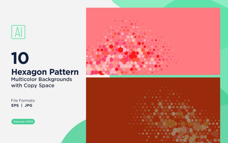 Hexagone coloré de différentes tailles, motif de fond polyvalent 1052