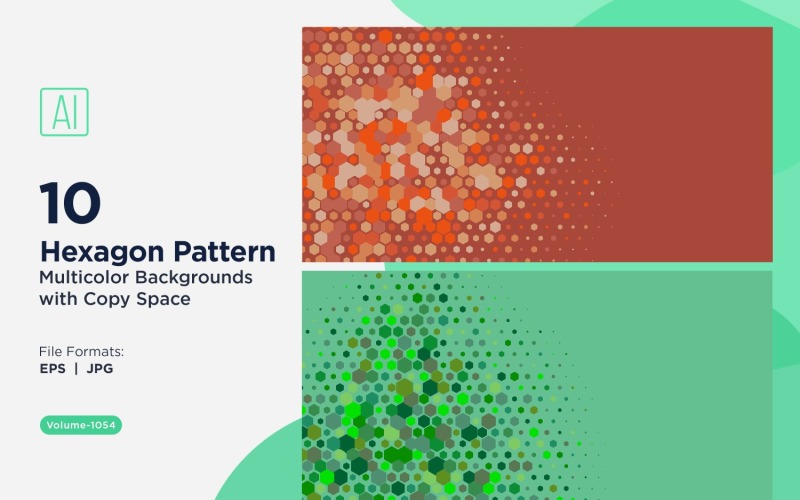 Hexagone coloré de différentes tailles, motif de fond polyvalent 1054