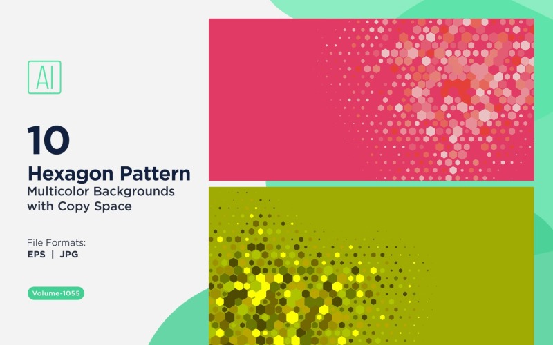 Hexagone coloré de différentes tailles, motif de fond polyvalent 1055