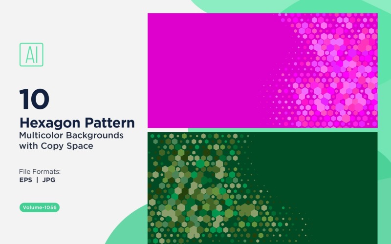Hexagone coloré de différentes tailles, motif de fond polyvalent 1056