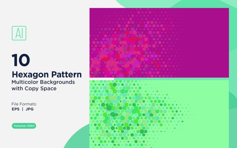 Hexagone coloré de différentes tailles, motif de fond polyvalent 1060
