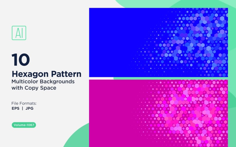 Hexagone coloré de différentes tailles, motif de fond polyvalent 1067