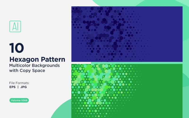 Hexagone coloré de différentes tailles, motif de fond polyvalent 1068