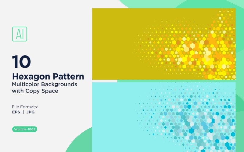 Hexagone coloré de différentes tailles, motif de fond polyvalent 1069