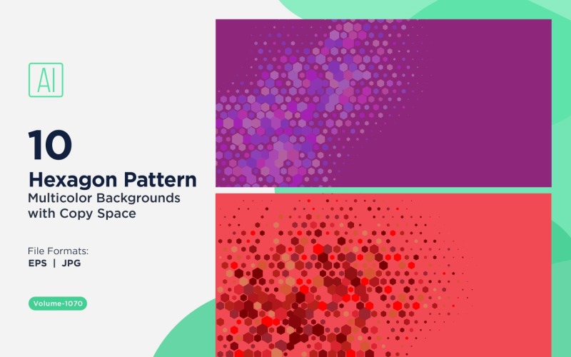 Hexagone coloré de différentes tailles, motif de fond polyvalent 1070