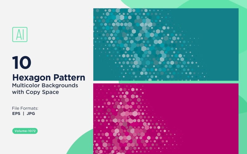 Hexagone coloré de différentes tailles, motif de fond polyvalent 1072