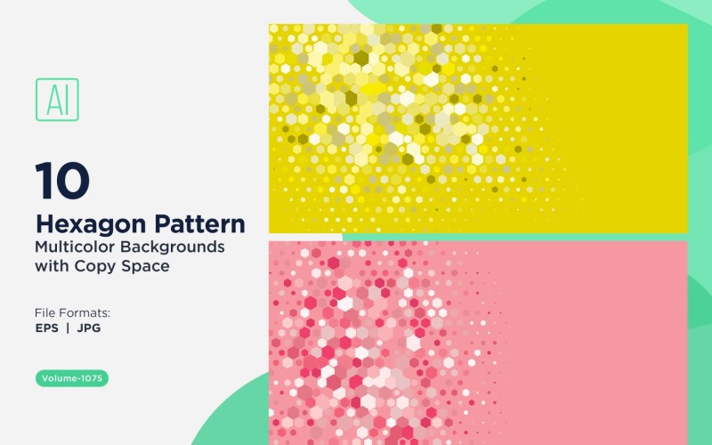 Hexagone coloré de différentes tailles, motif de fond polyvalent 1075