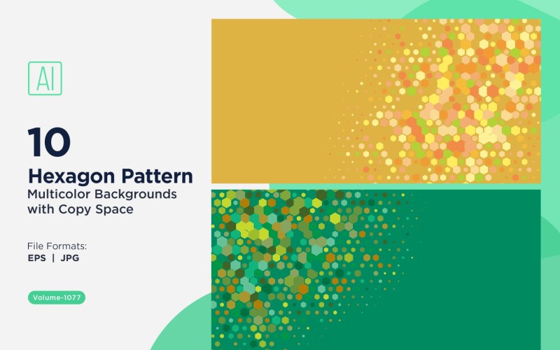 Hexagone coloré de différentes tailles, motif de fond polyvalent 1077