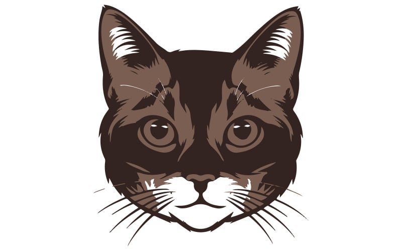 Ilustração de silhueta de rosto de gato
