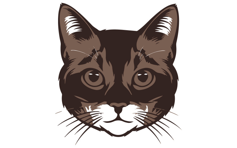 Katzengesichts-Silhouette-Abbildung