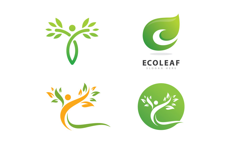 Ekologia ludzie natura logo element wektor V13