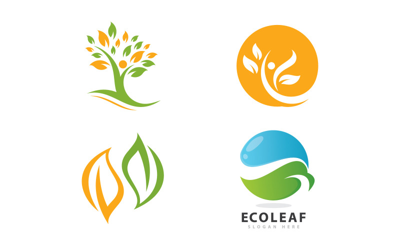 Élément de logo de la nature des gens écologiques vecteur V14