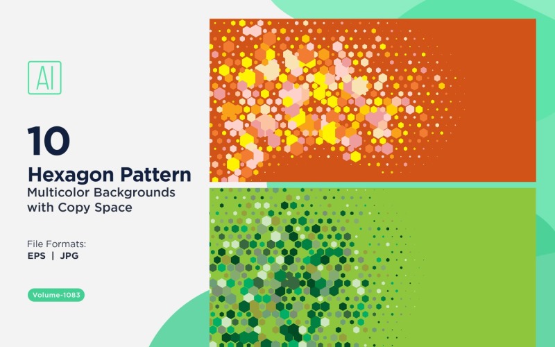 Esagono colorato di varie dimensioni Versatile modello di sfondo 1083