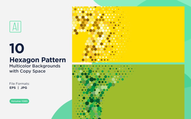 Esagono colorato di varie dimensioni Versatile modello di sfondo 1085