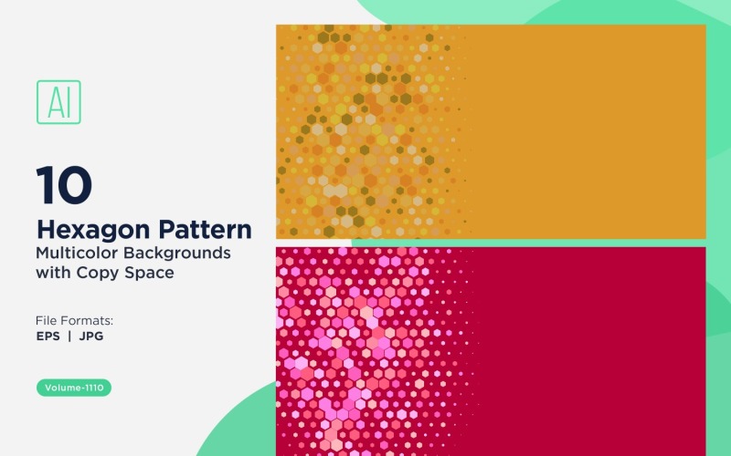 Esagono colorato di varie dimensioni Versatile modello di sfondo 1110