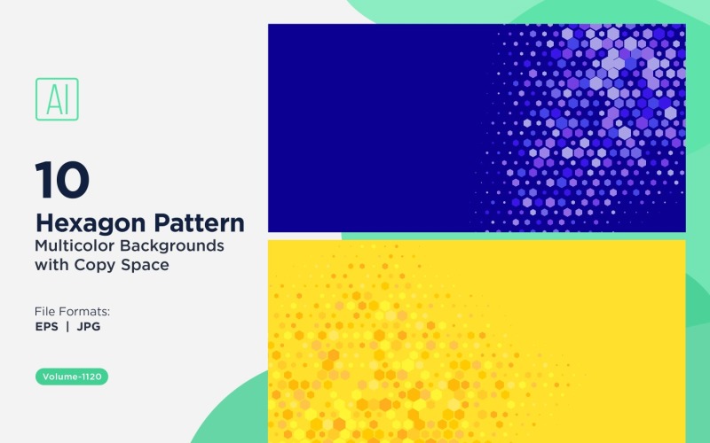 Esagono colorato di varie dimensioni Versatile modello di sfondo 1120