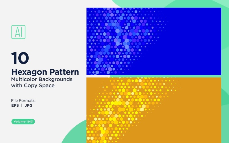Esagono colorato di varie dimensioni Versatile modello di sfondo 1143