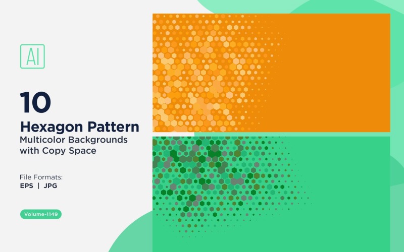 Färgglad hexagon i olika storlekar mångsidigt mönsterbakgrund 1149