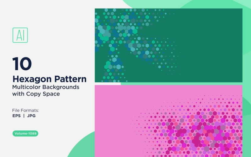 Hexagone coloré de différentes tailles, motif de fond polyvalent 1089