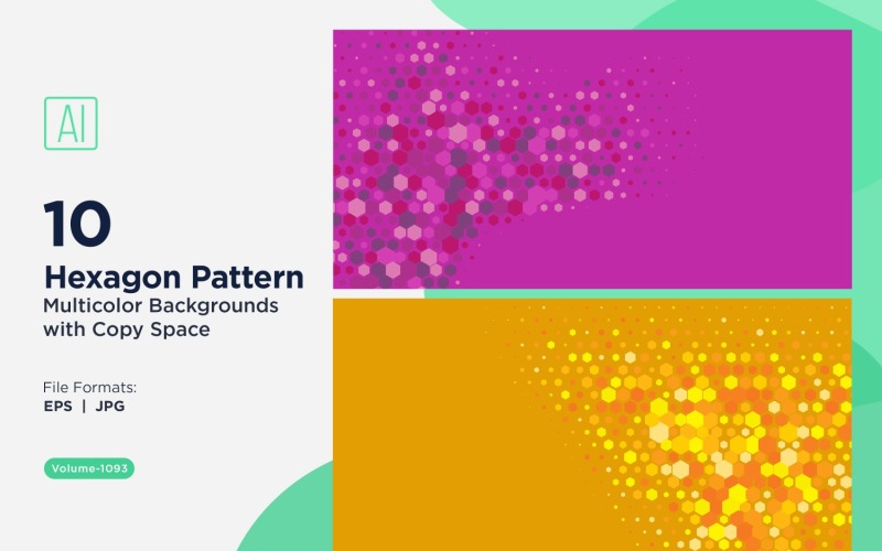 Hexagone coloré de différentes tailles, motif de fond polyvalent 1093