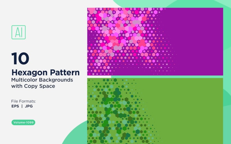 Hexagone coloré de différentes tailles, motif de fond polyvalent 1099