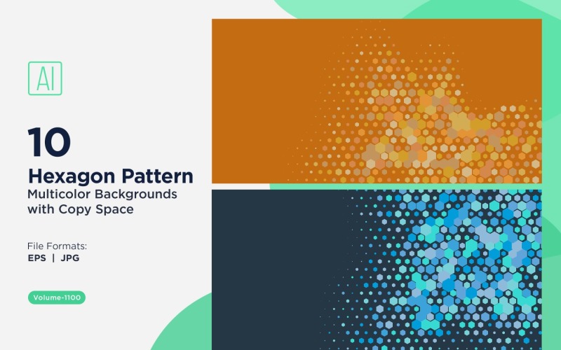 Hexagone coloré de différentes tailles, motif de fond polyvalent 1100