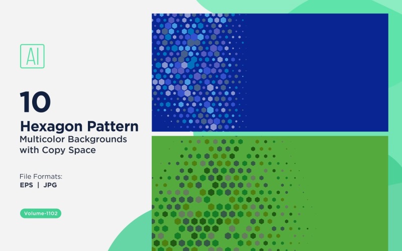 Hexagone coloré de différentes tailles, motif de fond polyvalent 1102