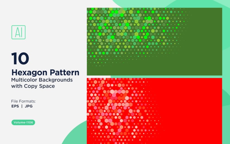 Hexagone coloré de différentes tailles, motif de fond polyvalent 1106