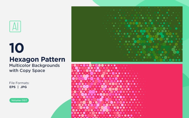 Hexagone coloré de différentes tailles, motif de fond polyvalent 1107