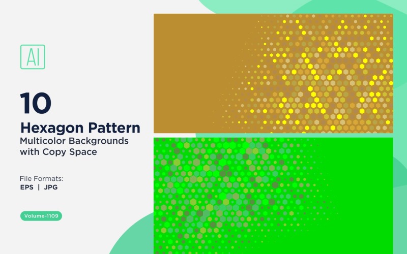 Hexagone coloré de différentes tailles, motif de fond polyvalent 1109