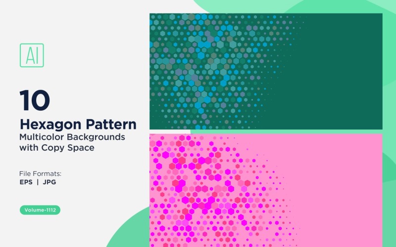 Hexagone coloré de différentes tailles, motif de fond polyvalent 1112