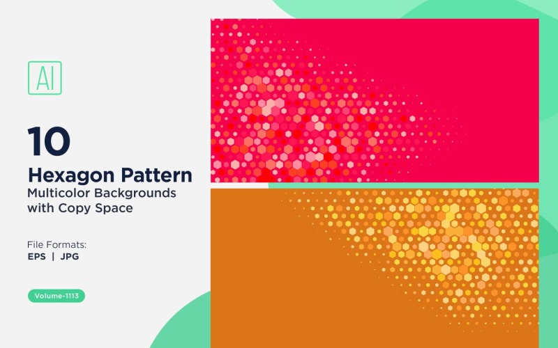 Hexagone coloré de différentes tailles, motif de fond polyvalent 1113