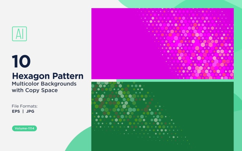 Hexagone coloré de différentes tailles, motif de fond polyvalent 1114