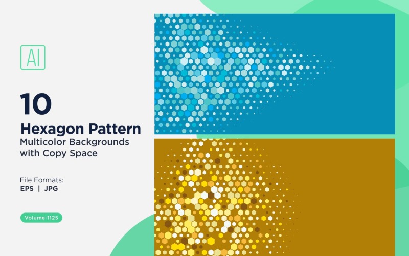Hexagone coloré de différentes tailles, motif de fond polyvalent 1125