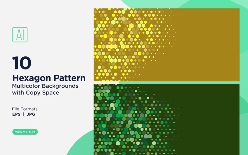 Hexagone coloré de différentes tailles, motif de fond polyvalent 1126