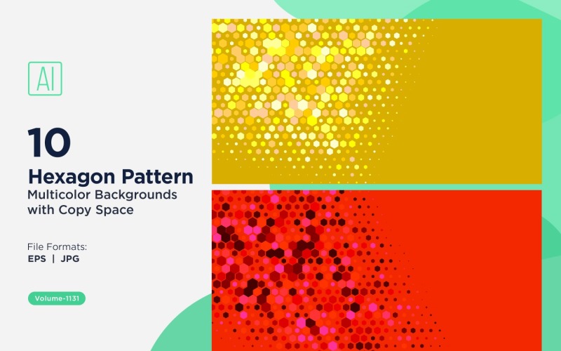 Hexagone coloré de différentes tailles, motif de fond polyvalent 1131