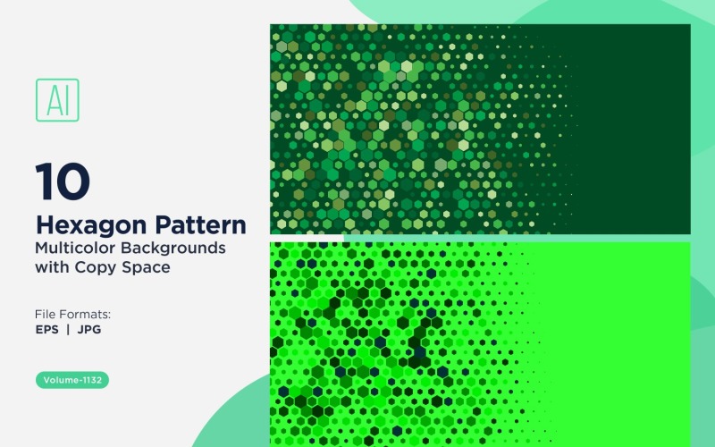 Hexagone coloré de différentes tailles, motif de fond polyvalent 1132
