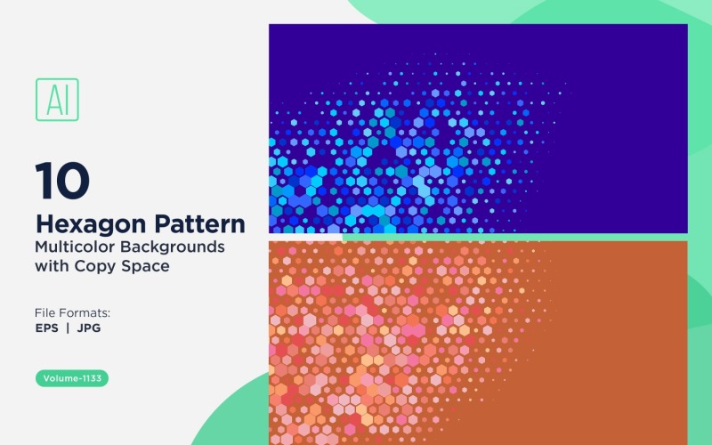 Hexagone coloré de différentes tailles, motif de fond polyvalent 1133