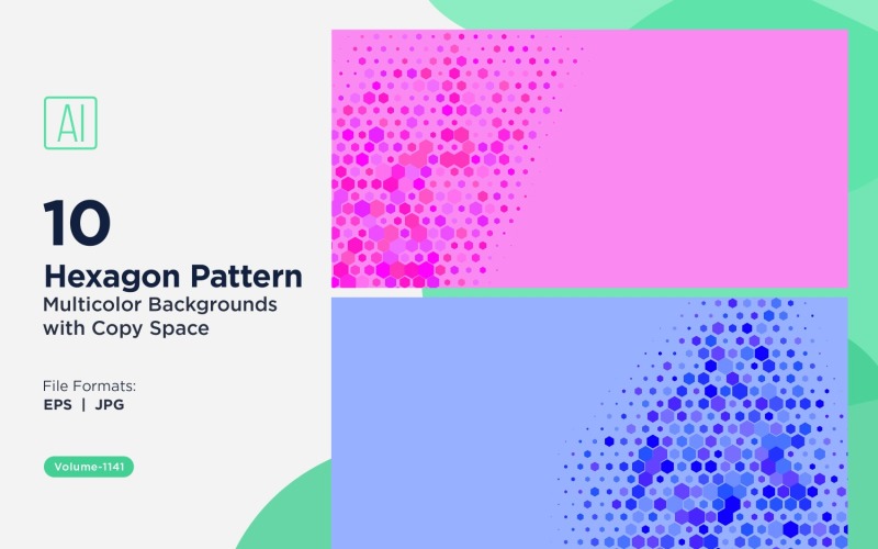 Hexagone coloré de différentes tailles, motif de fond polyvalent 1141