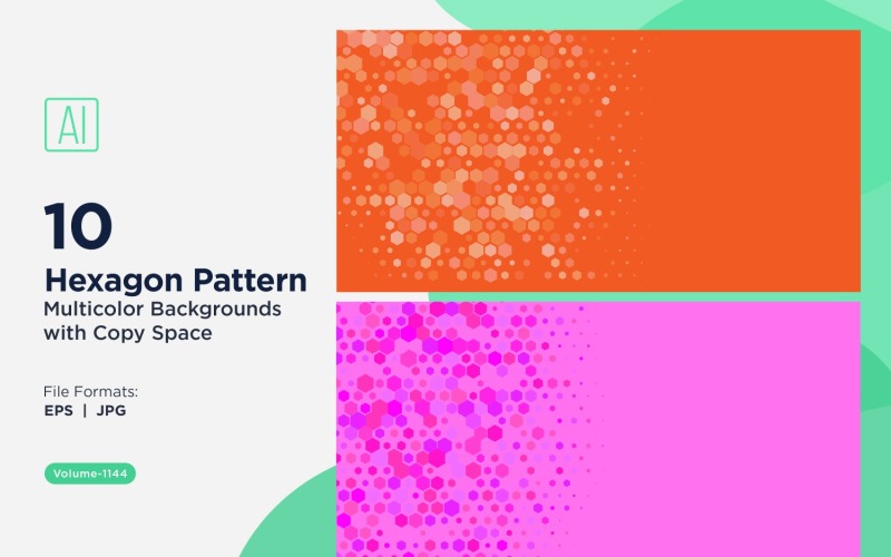 Hexagone coloré de différentes tailles, motif de fond polyvalent 1144