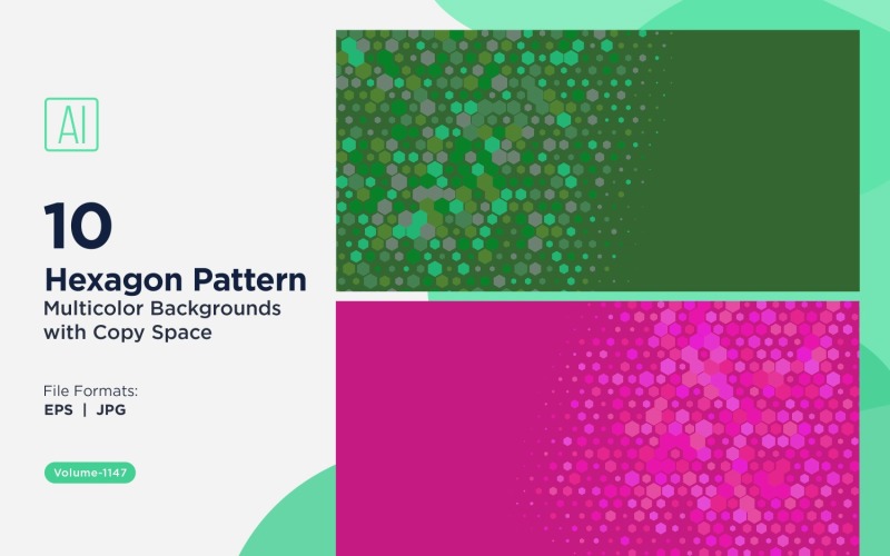 Hexagone coloré de différentes tailles, motif de fond polyvalent 1147