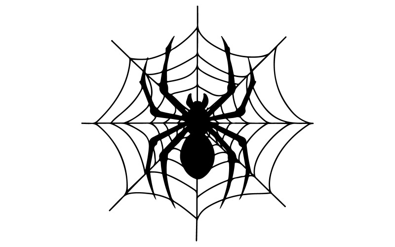 Minimalista Halloween illusztráció egy pókról