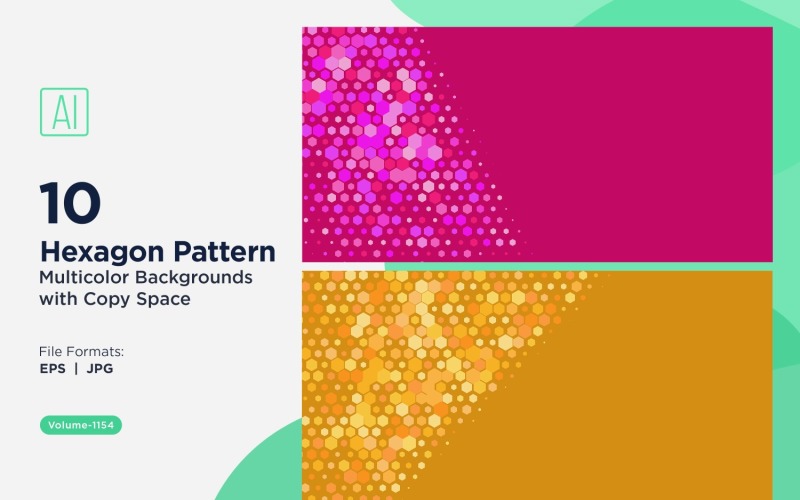 Hexagone coloré de différentes tailles, motif de fond polyvalent 1154