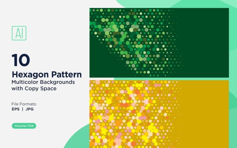 Hexagone coloré de différentes tailles, motif de fond polyvalent 1156