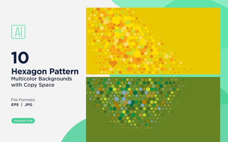 Hexagone coloré de différentes tailles, motif de fond polyvalent 1159