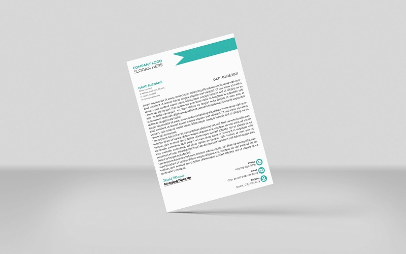 Plantilla de identidad corporativa con membrete de empresa