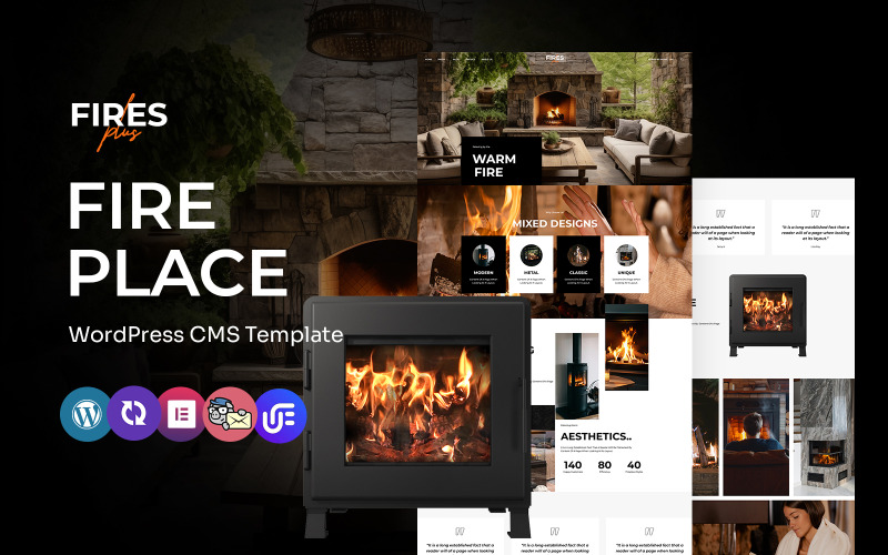 FiresPlus – Többcélú kandalló WordPress Elementor téma