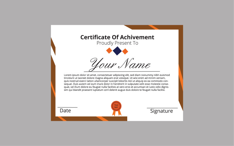 Ilustrace návrhu šablony certifikátu