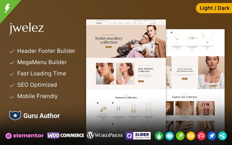 Jwelez - Smycken och bröllop, mångsidigt responsivt WooCommerce-tema