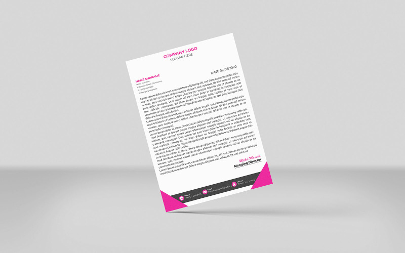 Entreprise créative et nouveau design d'en-tête de lettre